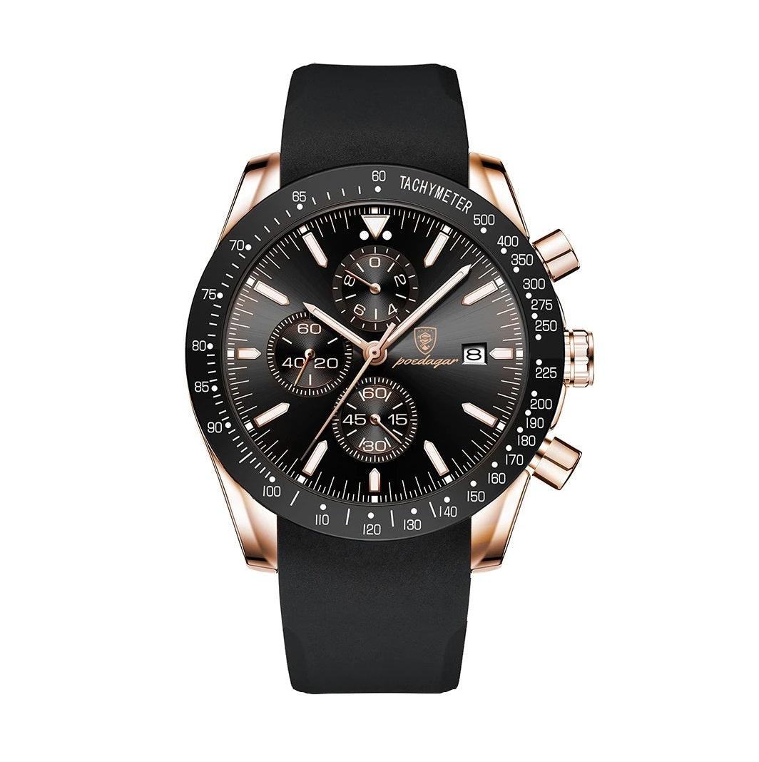 POEDAGAR Luxury Luminous Silicone Strap Men's Watch - TIMEDIUM