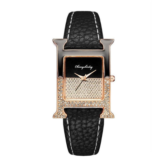Elegant Diamond Crystal Dial Ladies Quartz Watch - TIMEDIUM