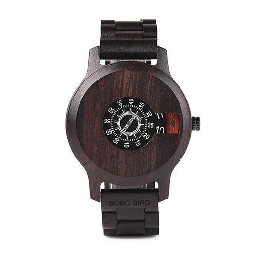 Trend Concept Wheel Rotation Wooden Watch - TIMEDIUM