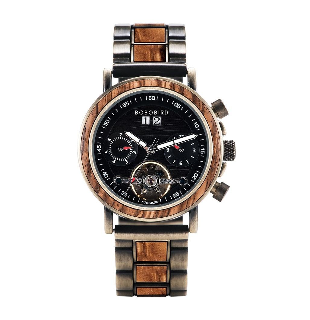 Mechanical Automatic Wristwatch Wooden - TIMEDIUM